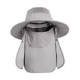 thumbnail image 4 of Sombrero para el portátil para exteriores con protección facial para deportes al libre, jardinería y acampada. Gris claro, 4 of 8