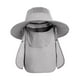 thumbnail image 4 of Sombrero para el portátil para exteriores con protección facial para deportes al libre, jardinería y acampada. Gris claro, 4 of 8