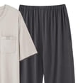 thumbnail image 4 of Ceisia Men's Plus Size Loose Fit Modal Cotton Crew Neck T-Shirt & Long Pants Set - Breathable Soft Casual Two-Piece Loungewear Gifts, 4 of 5