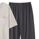 thumbnail image 4 of Ceisia Men's Plus Size Loose Fit Modal Cotton Crew Neck T-Shirt & Long Pants Set - Breathable Soft Casual Two-Piece Loungewear Gifts, 4 of 5