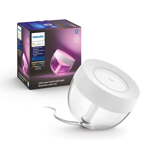 Lámpara de mesa LED inteligente Philips Hue Iris White con Color Amb.