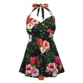 thumbnail image 2 of HDE Women Swim Dress Tummy Control One-Pieces Swimwear Hawaiian Floral 22, 2 of 6