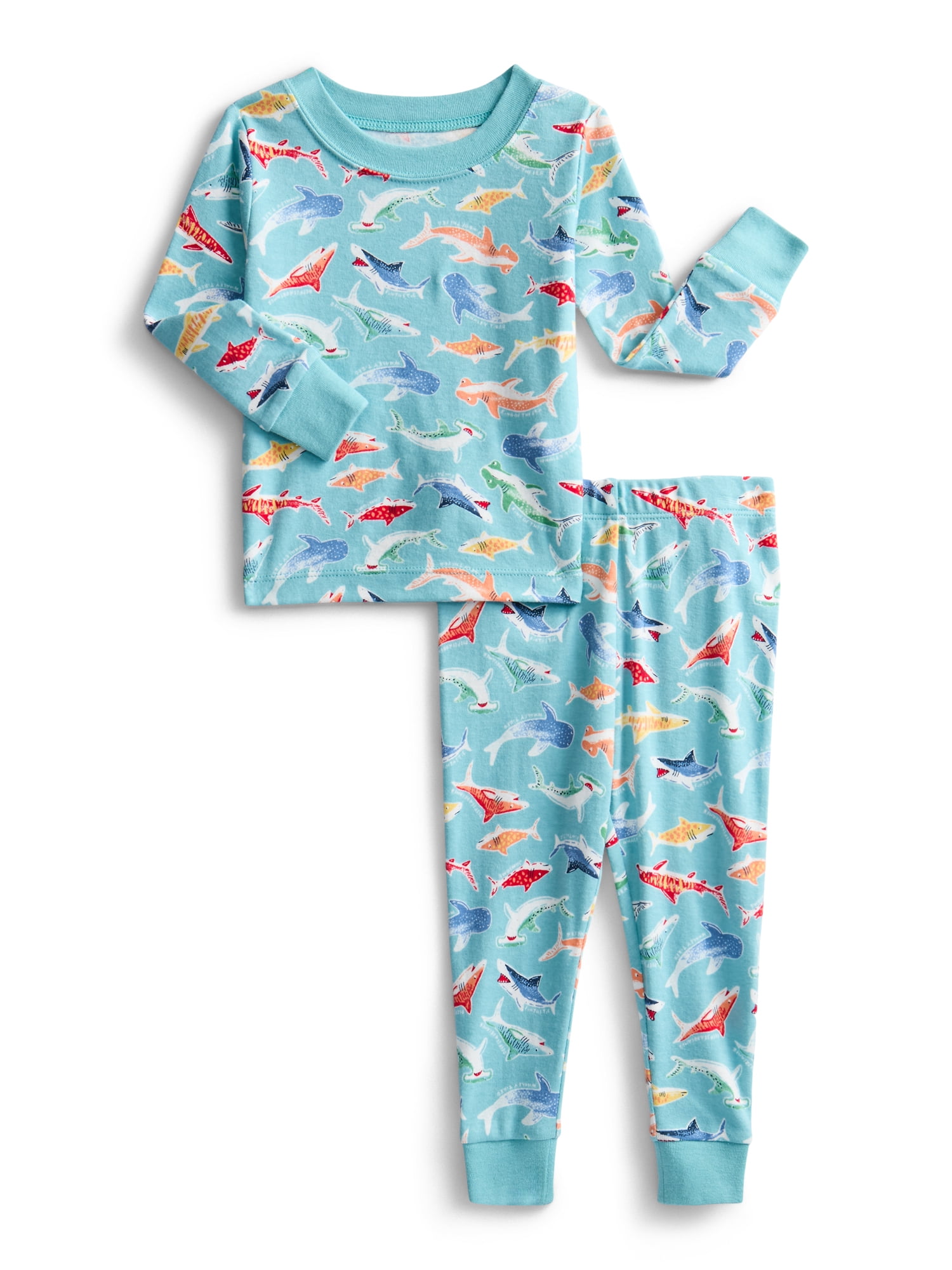 Wonder Nation Toddler Boys or Girls Cotton Long Sleeve Top and Pants Pajama Set, 6-Piece, Sizes 12M-5T