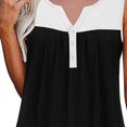 thumbnail image 3 of Top de verano con cuello en V, sin mangas, dobladillo suelto, costura, cómoda, informal, blusa para mujer para el trabajo y la Oficina, 3 of 6