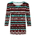 thumbnail image 4 of CYMMPU Loose Fit Tunic Tops Boho Blouses for Women Dressy Casual Spring Tops 3/4 Sleeve Geometric Printed Summer Trendy Shirts Round Neck Western T-Shirts Multicolor L, 4 of 5