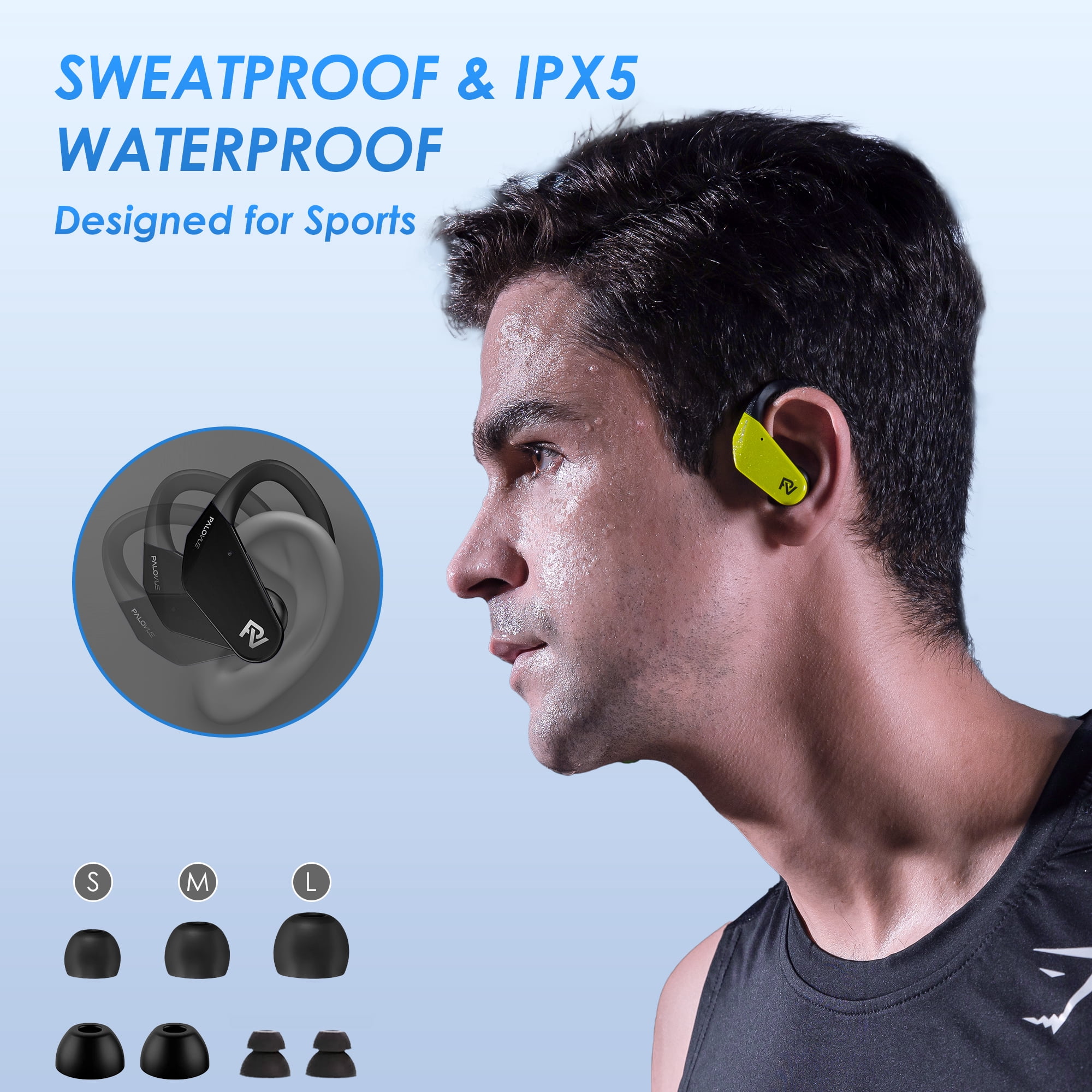 PaloVue Wireless Bluetooth 5.2 Earbuds, CVC 8.0 Noise Reduction, 4