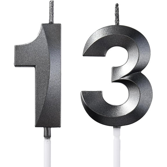 13th Birthday Candles,Gold Number 13 Cake Topper for Birthday Decorations Party Decoration