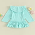 thumbnail image 4 of MesaSe Enfants Fille Robe à Capuche Couleur Unie à Volants à Manches Longues Robe de Plage, 4 of 8
