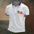 thumbnail image 3 of EliteGoogv Men Polo Shirt Patriotic Commemorative Graphic Print Short Sleeve Collared Shirt For Men 4th of July Outfit 250th Independence Day White XL, 3 of 6