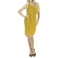 thumbnail image 3 of HAPPY BAY Women's Beachwear Summer Beach Wrap Bikini Wraps Sarong Swimwear Swim Cover up Skirt Swimsuit Pareo Coverups for Women One Size Yellow, Plain, 3 of 5
