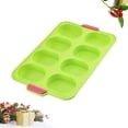 thumbnail image 4 of MasteelfCA 8 Slots French Roll Baking Mold Silicone Food Grade Bakeware Pudding Decorating Tools (Green), 4 of 7