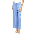thumbnail image 2 of Michael Kors Women’s Solid Satin Cargo Pants – Blueberry, X-Large, 2 of 3