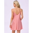 thumbnail image 3 of DARING DIVA Women's Lace Trim Silky Satin Chemise Babydoll Sleep Dress XL Pink, 3 of 6