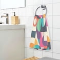 thumbnail image 3 of Yayeee 2 Pack Hand Towels for Bathroom 100% Cotton 16" x 28" Soft Absorbent Kitchen Towel, Pink Geometric, 3 of 7