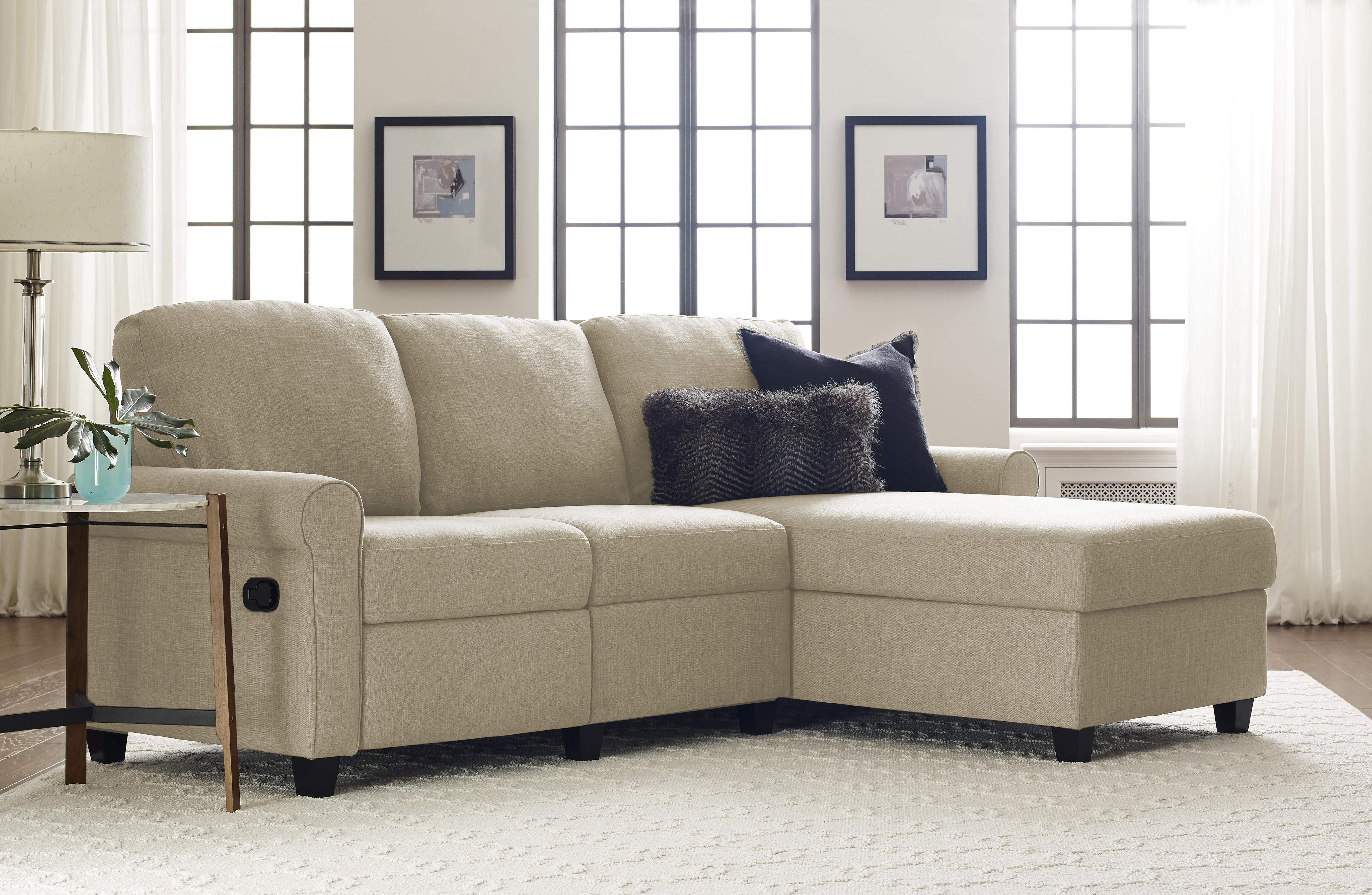 Serta Copenhagen Reclining Sectional with Right Storage Chaise - Oatmeal - image 4 of 9