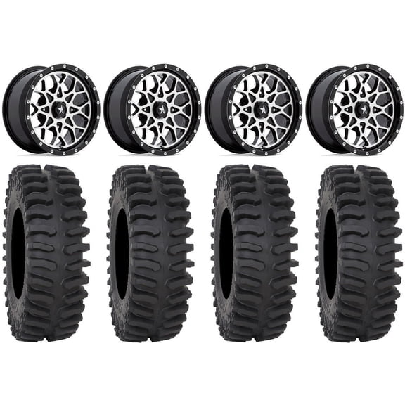 MSA Portal 14" Wheels Machined 28" XT400 Tires Can-Am Maverick X3 / Honda Pioneer 1000 / Talon