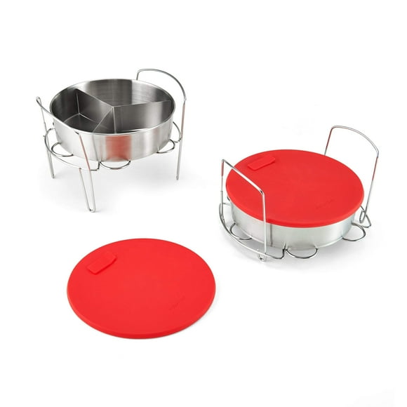 Instant Pot Ensemble Officiel de Cuisson/cuisson, 8 Pcs, Compatible avec Cuiseurs de 6 Litres et 8 Litres, Rouge