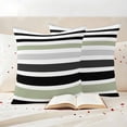 thumbnail image 3 of Sage Green Black Stripe Outdoor Waterproof Pillow Covers, Modern Abstract Coarse Striped Decorative Square Throw Pillowcase Sofa Cushion Sham for Patio/Couch/Chair, 16"x16" 2 Pack, 3 of 8