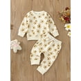 thumbnail image 3 of Bagilaanoe 2Pcs Toddler Baby Girl Long Pants Set Floral Print Long Sleeve Sweatshirt Pullover Tops+ Trousers 6M 12M 18M 24M 3T Infant Fall Casual Sweatsuit, 3 of 9