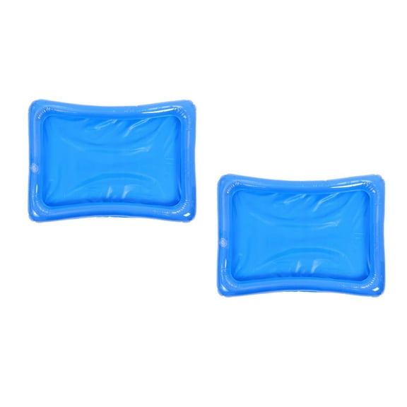FRCOLOR 2pcs Inflatable Serving Bar Salad Buffet Tray Rectangular Food Drink Containers Kids Sand Table For Ice Supplies Party Camping Summer Picnic 18.8x16.5 Inch