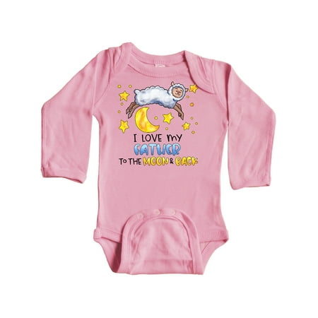 

Inktastic I Love my Father to the Moon and Back Cute Sheep Gift Baby Boy or Baby Girl Long Sleeve Bodysuit