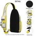 thumbnail image 4 of Yellow Lemon and Floral Pattern Sling Backpack, Cute Summer Fruit Print Crossbody Daypack, Retro Vintage Style, Lightweight and Durable, 4 of 6