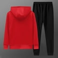 thumbnail image 4 of KKBOTIVE Mens Winter Coats Jogger Pants Sets 2 Piece Lined Hooded Jacket Sweatsuits Thicken Warm Sportswear, Red, Size XL, 4 of 5