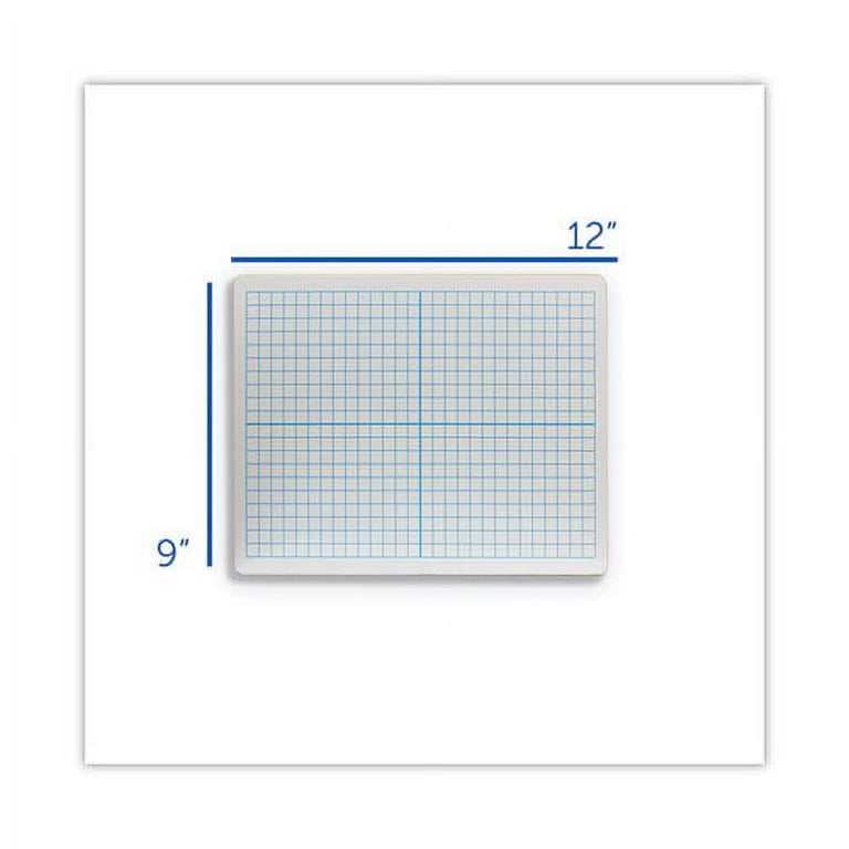 Graphing Two-Sided Dry Erase Board, 12 x 9, White Surface, 12/Pack Graphing Two-Sided Dry Erase Board, 12 x 9, White Surface, 12/Pack