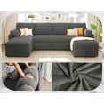 thumbnail image 4 of Roomy Homy Sleeper Sofa, 110″ Oversize Pull Out Bed with 2 Storage Chaise for Living Room, Grey Boucle, 4 of 6