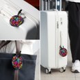 thumbnail image 6 of Graffiti 2pcs PU Leather Round Bag Tags with Privacy Cover and Name ID Tag - Suitcase Tags for Travel Luggage, Handbags, Backpacks, School Bags, 6 of 6