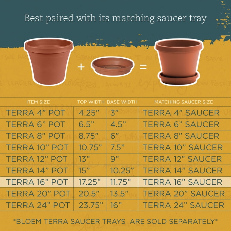 Bloem Terra Pot Planter, 16-Inch Terracotta photo 4