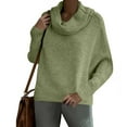 thumbnail image 7 of biudgviw Sweater for Women High Neck Oversized Pullover Tops Long Sleeve Thermal Knit Winter Blouses Fall Clothes, 7 of 7