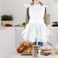 thumbnail image 3 of Tablier en coton à volants princesse, taille ajustable, blanc, pour femme et fille, 3 of 4