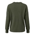 thumbnail image 6 of Edvintorg Fall Sweaters for Women V Neck Long Sleeve Casual Pullover Knit Sweater Winter Women Clothing Army Green XL, 6 of 6
