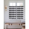 thumbnail image 6 of Kitchen Curtains 45 Inches length, Vintage Farmhouse Window Treatment Curtain Drapes, Black and White Checkered Lightweight Window Panels for Living Room Bedroom, 52"x45", 2 Panels, 6 of 7