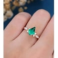 thumbnail image 3 of Kite Cut Lab-Created Emerald and Moissanite Engagement Ring in 925 Sterling Silver for Women, 3 of 3