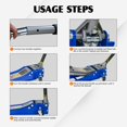 thumbnail image 5 of 3 Ton Low Profile Floor Jack for Car, Heavy Duty Steel Racing Floor Jack with Dual Piston Quick Lift Pump, 6,600 lb Capacity, Blue & Silver, Without Foot Pedal, Hydraulic Car Jack for SUV Truck, 5 of 16
