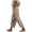 Khaki, variant on Women Linen Capri Pants with Drawstring Petite Beachwear Lightweight Elastic Waist Pants Solid Lace Up Trouser Pant Casual Baggy Elastic Waist Trouser Wide Leg Pant With Pocket Fashion Pant