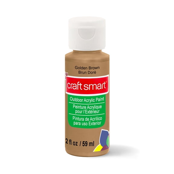 Craft Smart 2oz. Golden Brown Outdoor Acrylic Paint - Non-Toxic Paint for Drawing, Painting, Art & Crafts Supplies - Bulk 12 Pack
