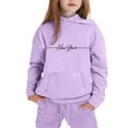 thumbnail image 4 of Girls 2-Piece Long Sleeve Hoodie and Pants Set, Letter Print Casual Outfit for Fall and Winter - Girls' Clothing Sets, 4 of 4