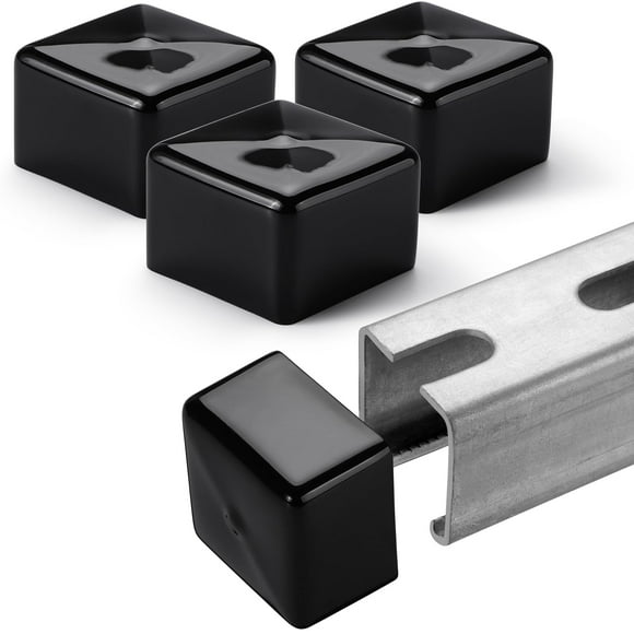 Tapa de extremo Strut Channel SIHAI de plástico negro, paquete de 40 unidades, 1-5/8 pulgadas