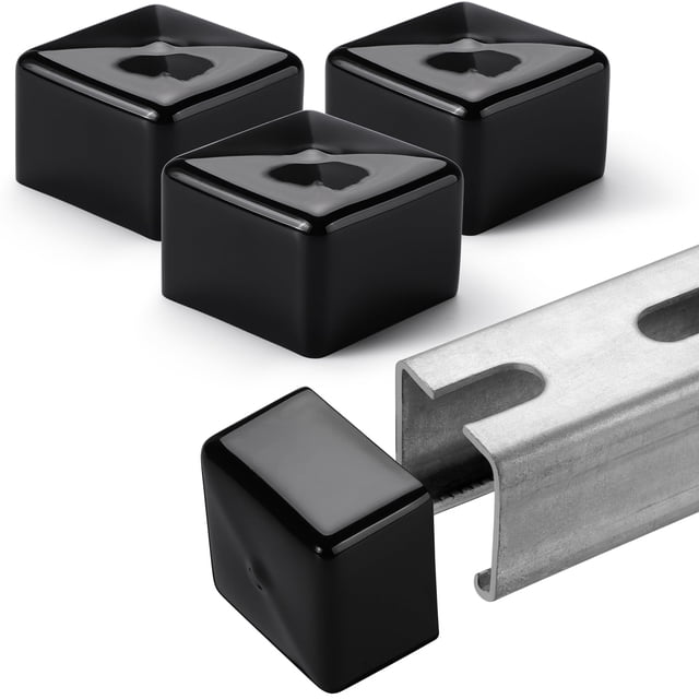 Tapa de extremo Strut Channel SIHAI de plástico negro, paquete de 40 unidades, 1-5/8 pulgadas
