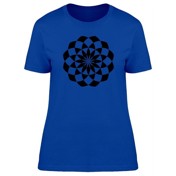 B&W Checkered Mandala T-Shirt Women -Image by Shutterstock, Female Large