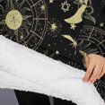 thumbnail image 3 of Oversized Wearable Blanket Hoodie,Black Gold Sun Moon Star Pattern Sherpa Blanket Hoodie with Super Pockets,Super Warm Fuzzy Pullover for Women & Men, 3 of 6