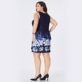thumbnail image 5 of MLDRA Women's Plus Size Dress Floral Round Neck Sleeveless Summer Stretchy Short Dresses Beach Tank Sundress, 5 of 6