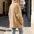 thumbnail image 6 of VEKDONE Sherpa Jacket for Women Stand Collar Full Zip Jackets Mid-Length Fuzzy Fleece Coat Casual Warm Thick Outerwear for Fall and Winter, 6 of 9