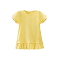 thumbnail image 4 of EnJoCho Toddler Baby Girls Puff Ruffle Sleeve Shirt Short Sleeved Versatile Top T Shirt Basic Plain Cotton T-Shirts Tops Tee Clothes Casual Comfortable Fashion Cute, 4 of 4