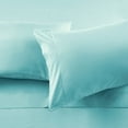 thumbnail image 3 of 300 Thread Count 100% Egyptian Cotton 3-Piece Flat Sheet (1 Flat + 2 Pillow Covers) Size California-King Color Aqua Blue Solid, 3 of 6