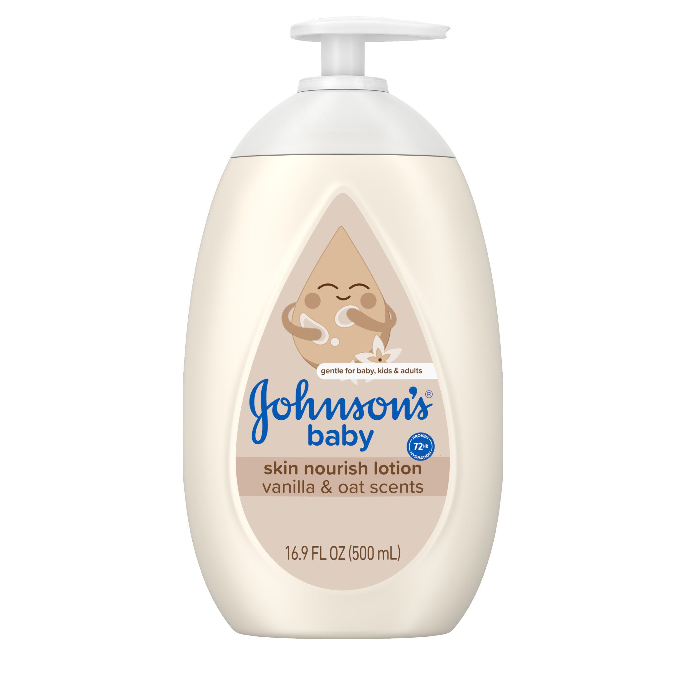 Johnson's Skin Nourish Baby Lotion, Vanilla & Oat Scents, 16.9 fl. oz