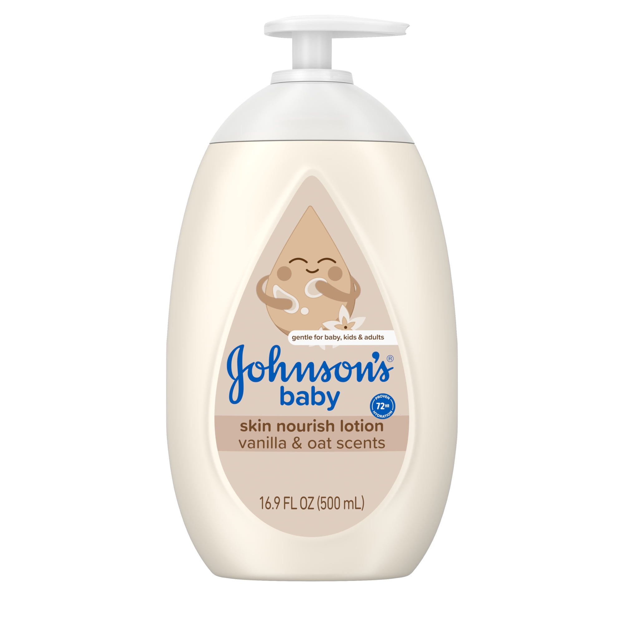 Johnson's Skin Nourish Baby Lotion, Vanilla & Oat Scents, 16.9 fl. oz